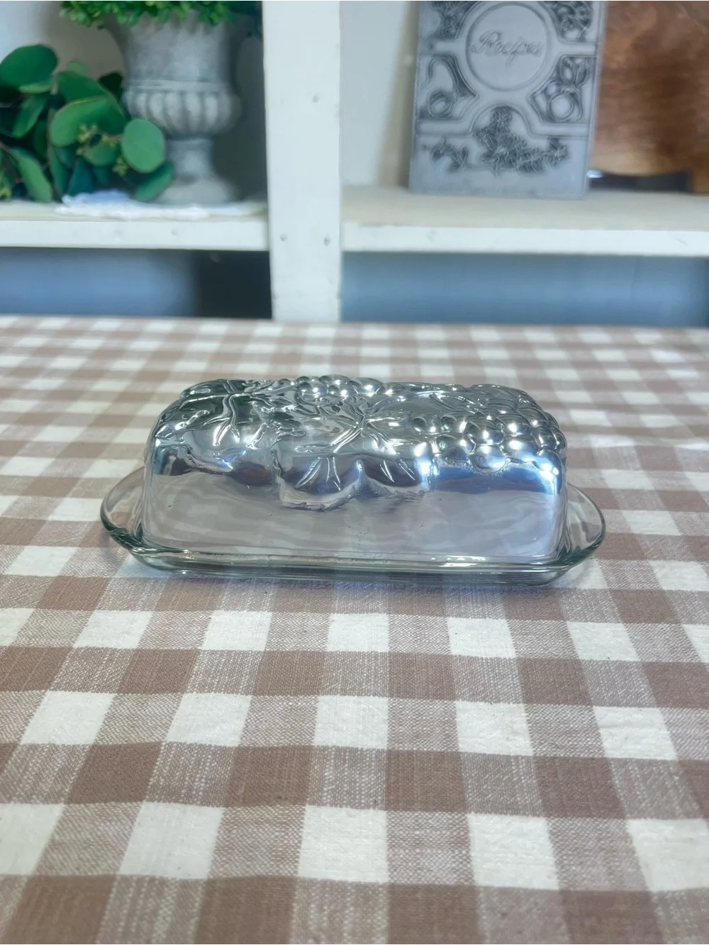 Butter dish Arthur court aluminum and glass decor kitchen storage